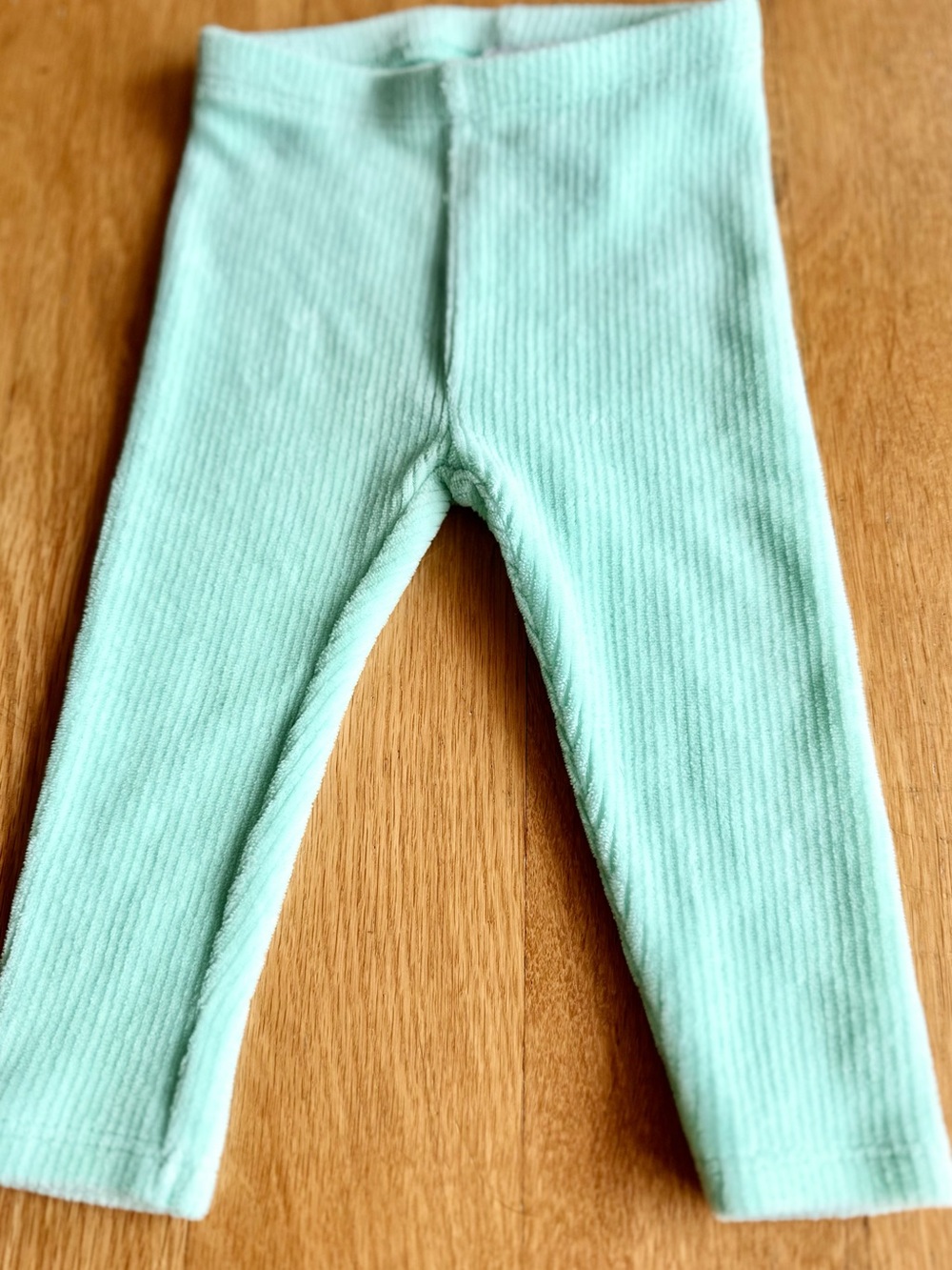 Janie and Jack Ribbed Mint Leggings